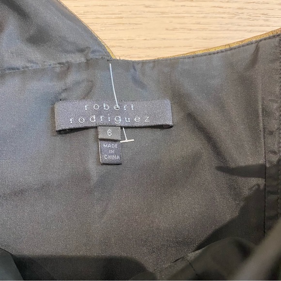 ROBERT RODRIGUEZ Gold Mini Dress, One Shoulder, Sleeveless, Cocktail, Size US 6 - Picture 7 of 14